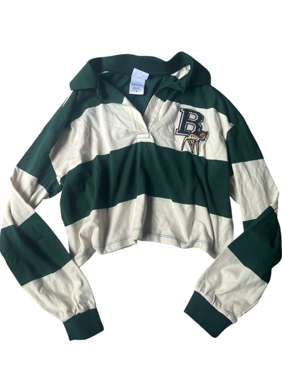 Disney Tops - Disney Green and Cream Striped Polo Crop Top